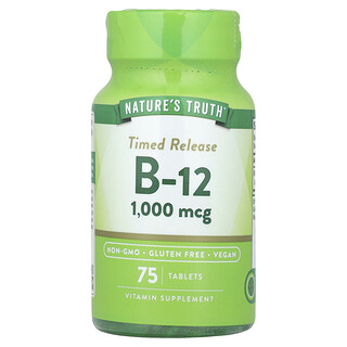 ناتشرز تروث‏, فيتامينات ، Time Release B-12 ، 1،000 مكجم ، 75 قرصًا