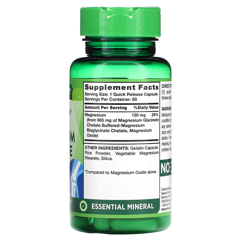 Nature's Truth, Buffered Magnesium Glycinate, High Absorption