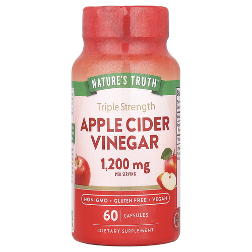 Nature's Truth Triple Strength Apple Cider Vinegar, 60 Capsules (600 mg per Capsule)