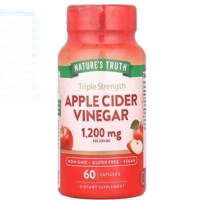 Nature's Truth, Vinagre de sidra de manzana de triple concentración, 60 cápsulas (600 mg por cápsula)