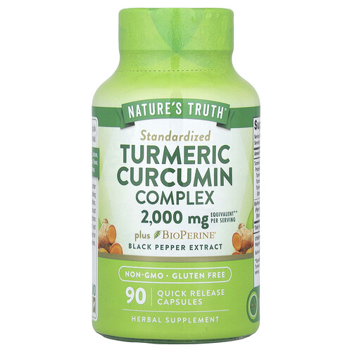 Nature's Truth Turmeric Curcumin Complex Plus BioPerine® Black Pepper Extract, 90 Quick Release Capsules
