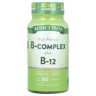 Nature's Truth, B-Complex Plus B-12, High Potency, 165 Tablets
