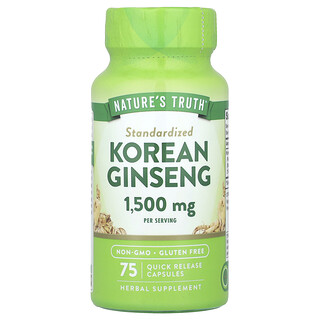 Nature's Truth, 高丽人参，1500 毫克，75 粒速释胶囊（每粒胶囊 500 毫克）