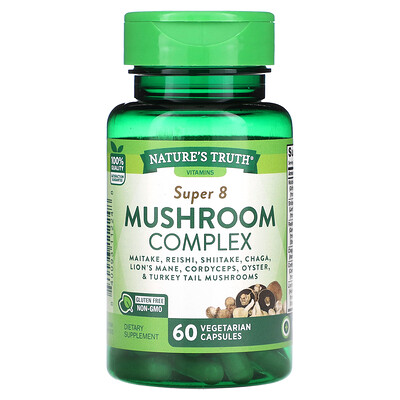 Nature's Truth, Super complejo de 8 hongos, 60 cápsulas vegetales