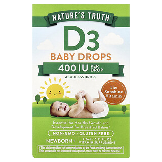 Nature's Truth, Vitamins, D3 Baby Drops, Newborn+, 0.31 fl oz (9.2 ml)