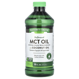 Nature's Truth, MCT Oil with Coconut Oil, Unflavoured, 14 g, 16 fl oz (473 ml)