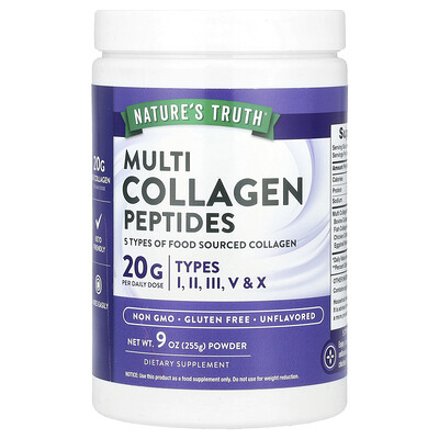 Product Image for Nature's Truth, Multi Collagen Peptides Powder, Unflavored, 9 oz (255 g)