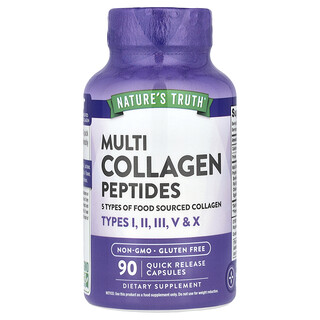 Nature's Truth, Péptidos múltiples de colágeno, 90 cápsulas de liberación rápida (500 mg por cápsula)