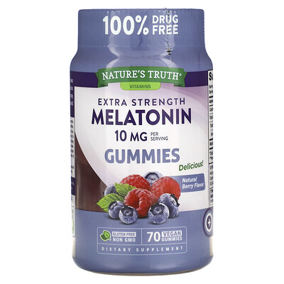 

Nature's Truth Extra Strength Melatonin Natural Berry 10 mg 70 Vegan Gummies