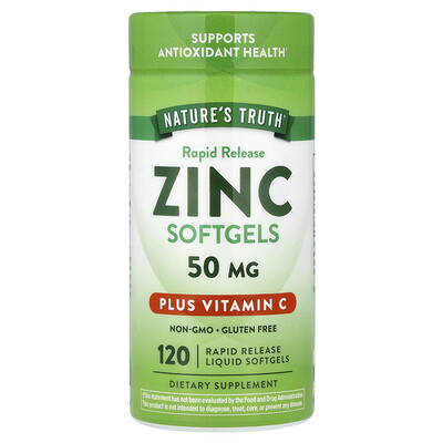 Nature's Truth, Zinc más vitamina C, 120 cápsulas blandas con contenido líquido de liberación rápida