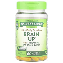 Brain Up™, містить L-теанін, бакопу, вітамін B12, MCT, 60 капсул із максимальною кількістю рідини