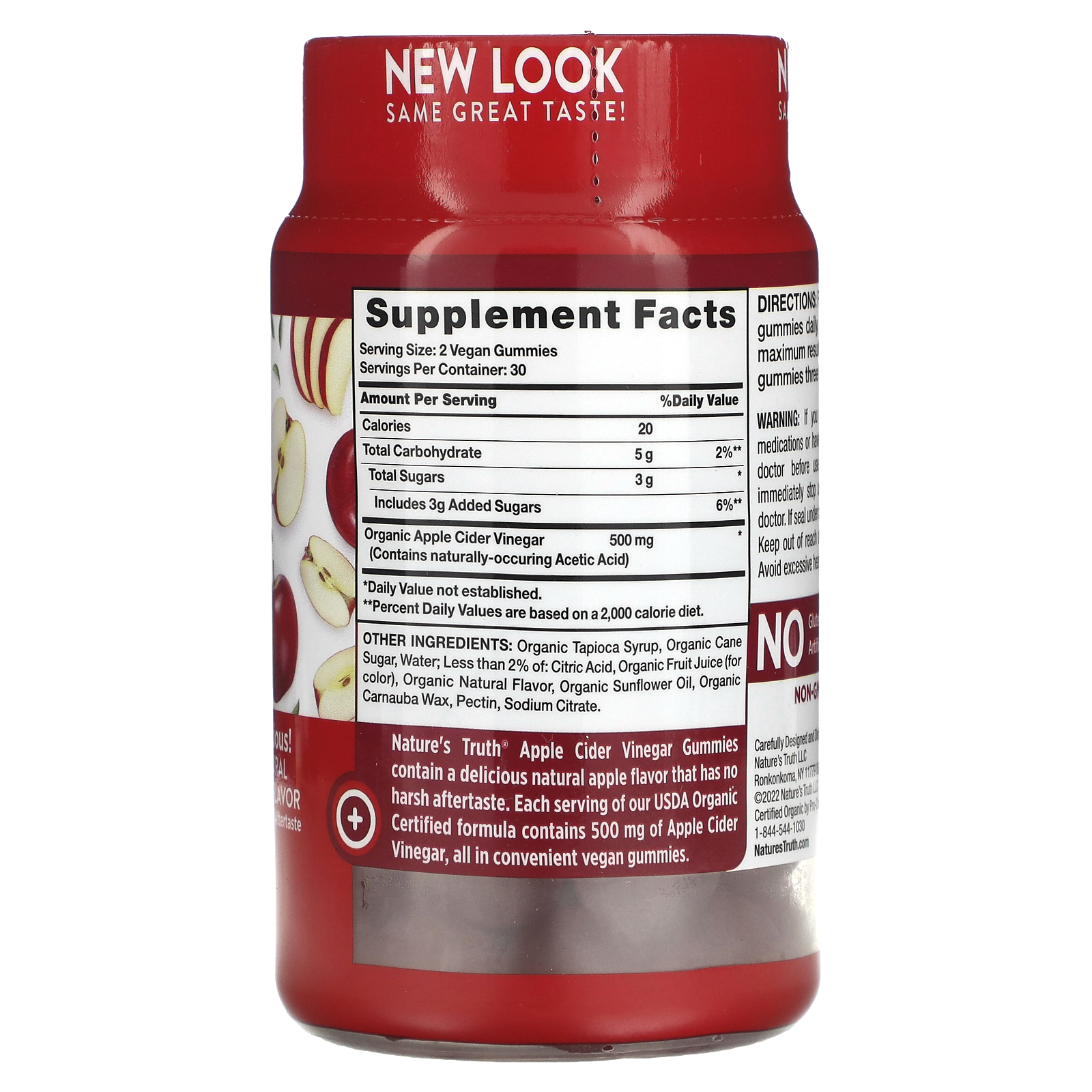 Nature's Truth, Organic Apple Cider Vinegar, Natural Apple, 60 Vegan Gummies