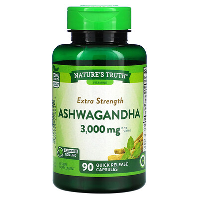 

Nature's Truth Extra Strength Ashwagandha 1 500 mg 90 Quick Release Capsules