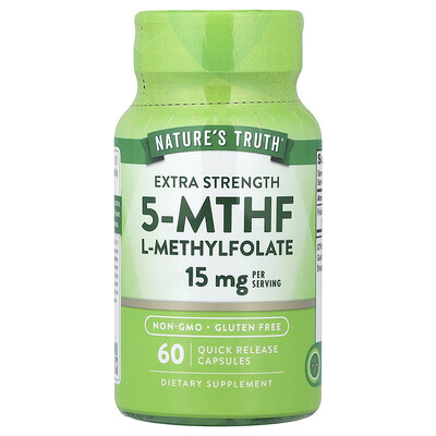 Nature's Truth, L-metilfolato de 5-MTHF, 60 cápsulas de liberación rápida (7,5 mg por cápsula)