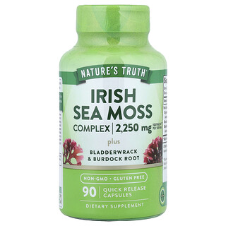 Nature's Truth, Complejo de musgo del mar de Irlanda con sargazo y raíz de bardana, 90 cápsulas de liberación rápida