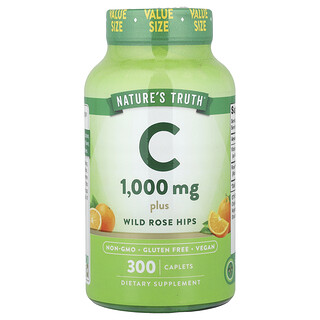 Nature's Truth, Vitamin C Plus Wild Rosehips, 300 Caplets