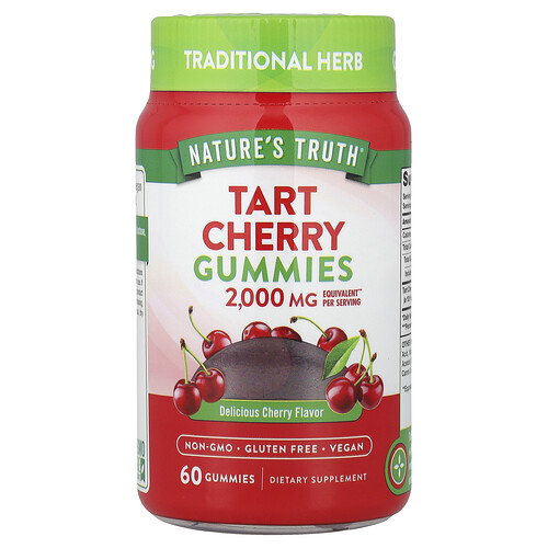 Nature's Truth Tart Cherry Gummies, Delicious Cherry, 60 Gummies (1,000 mg per Gummy)