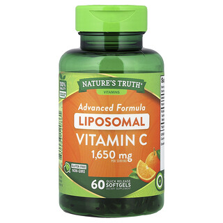Nature's Truth, Liposomale Vitamine C, Geavanceerde Formule, 60 Snel Afgevende Softgels (550 mg per Capsule)