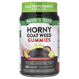 Nature's Truth‏, סוכריות גומי Horny Goat Weed, פונץ' פסיפלורה, 60 סוכריות גומי