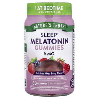 Nature's Truth, Gomitas de melatonina para dormir, Deliciosas bayas mixtas, 5 mg, 60 gomitas