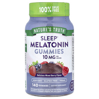 Nature's Truth, Sueño, Gomitas de melatonina, Bayas naturales mixtas, 140 mg, 5 gomitas (5 mg por gomita)