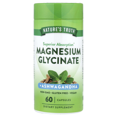 Nature's Truth Magnesium Glycinate + Ashwagandha, 60 Capsules