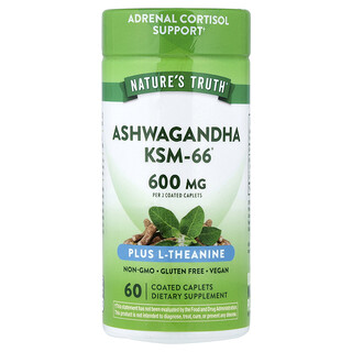 Nature's Truth, KSM-66 Ashwagandha Plus L-Theanine, 60 Kaplamalı Kaplet