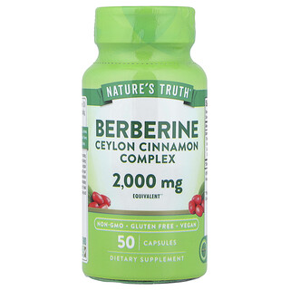 Nature's Truth, бербериновый комплекс с цейлонской корицей, 2000 мг, 50 капсул