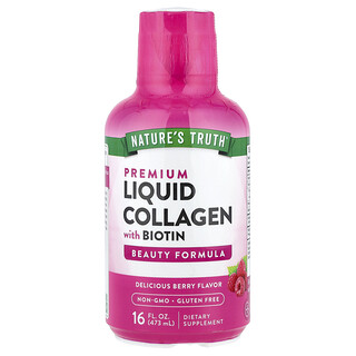 Nature's Truth, Collagène liquide de qualité supérieure à la biotine, Délicieuse baie, 473 ml