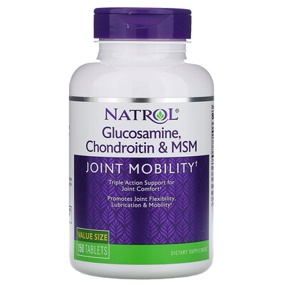 Natrol Глюкозамин, хондроитин и MSM, 150 таблеток