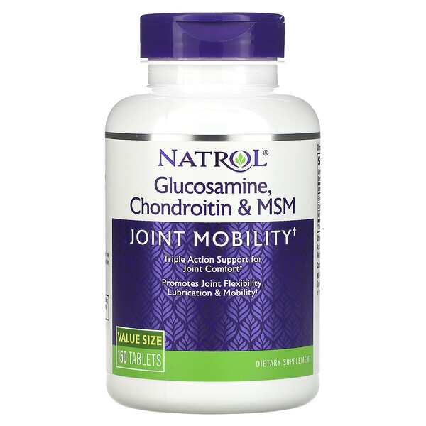 Natrol‏, גלוקוזאמין כונדרויטין MSM‏‏, 150 טבליות