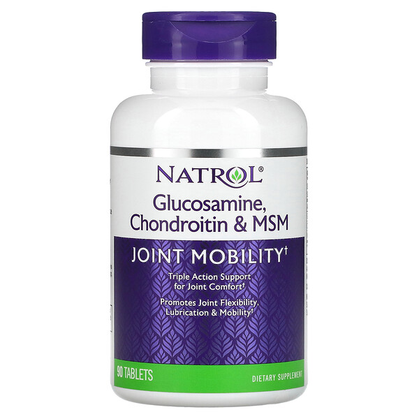 Natrol, Glucosamine, Chondroitin & MSM, 90 Tablets