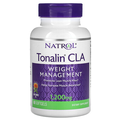 Natrol Tonalin CLA, конъюгированная линолевая кислота (КЛК), 1200 мг, 60 мягких таблеток