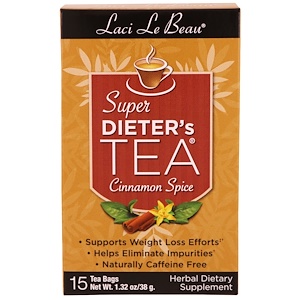 Natrol, Laci Le Beau, супер диетический чай с корицей, 15 пакетиков, 1,32 унции (38 г)