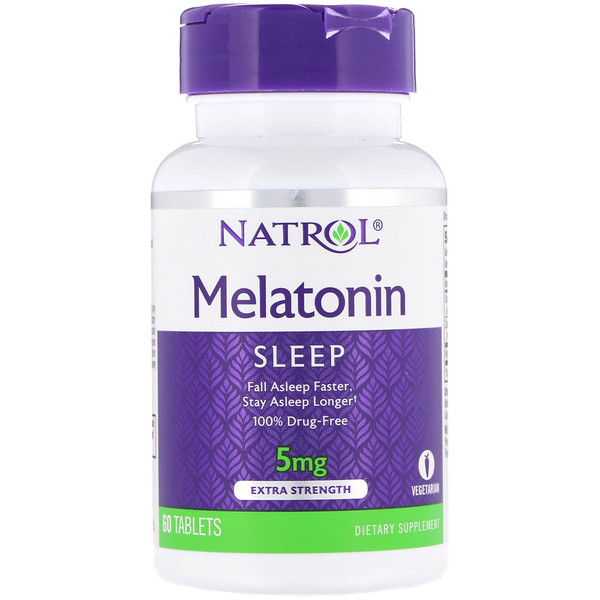 Natrol, Melatonin, extra stark, 5 mg, 60 Tabletten