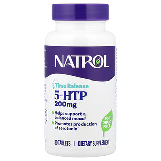 Natrol, 5-HTP, Eliberare prelungită, Concentrație maximă, 200 mg, 30 de comprimate