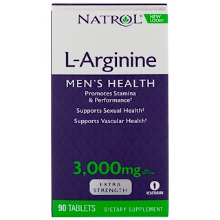 Natrol, L-Arginine, 3000 mg, 90 Tablets