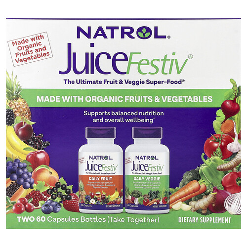 Natrol JuiceFestiv®, 2 Bottles, 60 Capsules Each