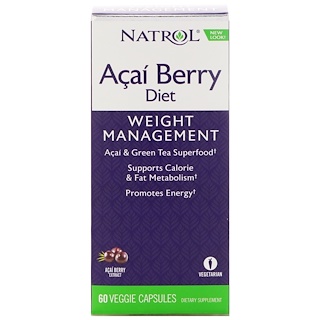 Natrol, AcaiBerry Diet, Acai & Green Tea Superfoods, 60 Veggie Capsules