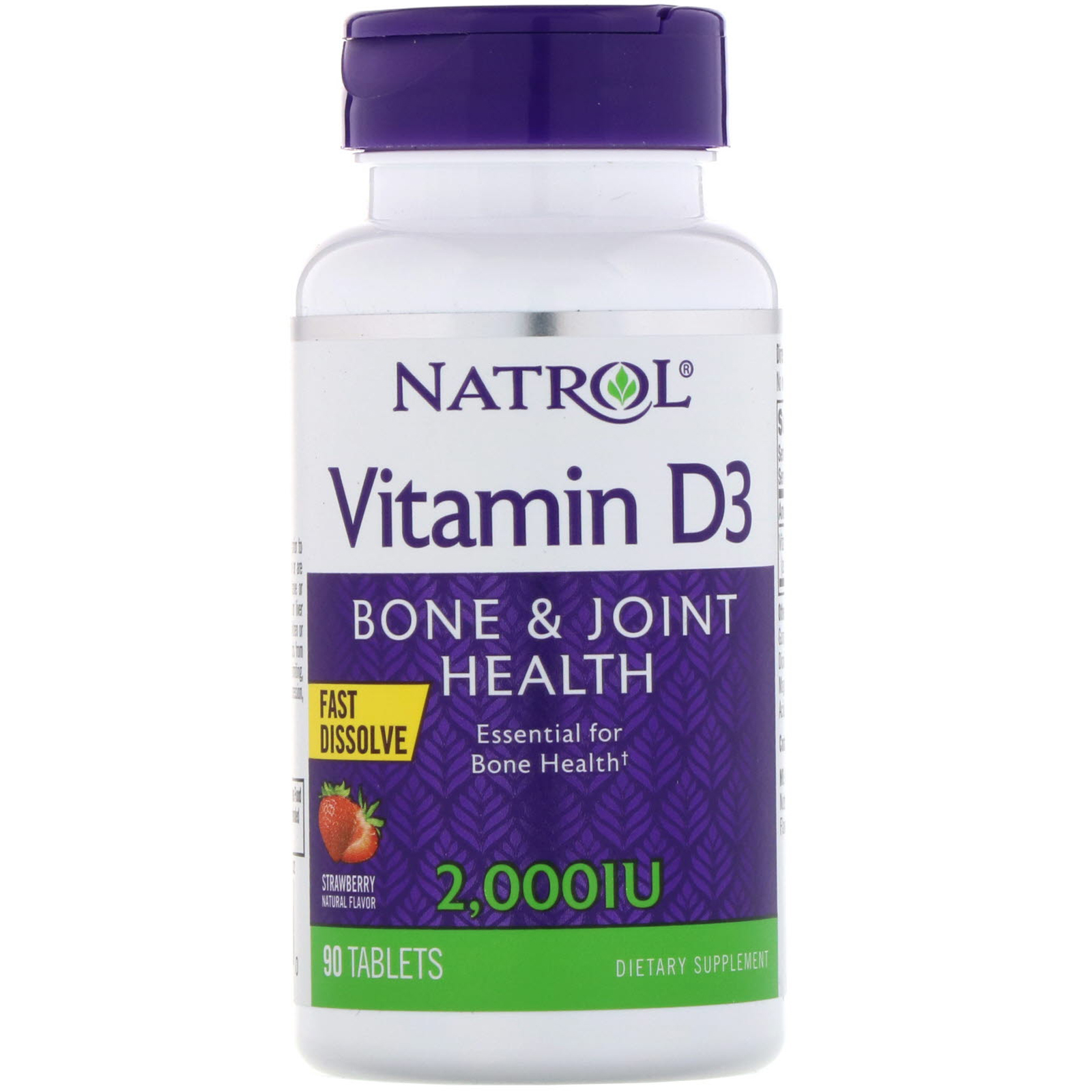 Natrol Vitamin D3 Fast Dissolve Strawberry 2000 Iu 90