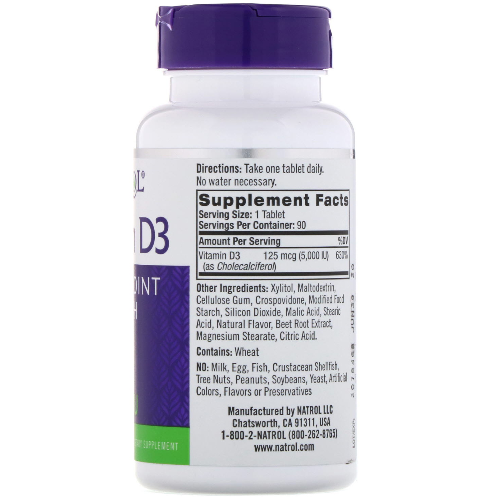 Natrol, Vitamin D3, Fast Dissolve, Strawberry Flavor, 5,000 IU, 90 ...