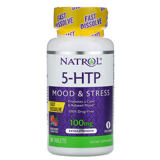 Natrol, 5-HTP，速溶片，超优效，野生浆果味，100 毫克，30 片