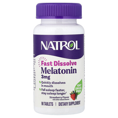 Natrol Melatonin Fast Dissolve Strawberry 3 mg 90 Tablets
