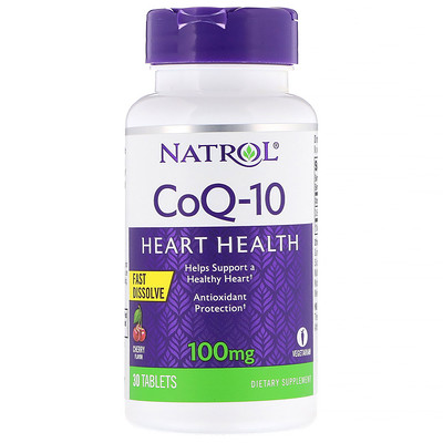

CoQ-10, Быстрорастворимый, со вкусом вишни, 100 мг, 30 таблеток