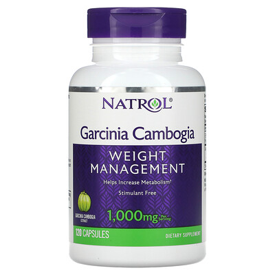 

Natrol гарциния камбоджийская, коррекция веса, 1000 мг, 120 капсул