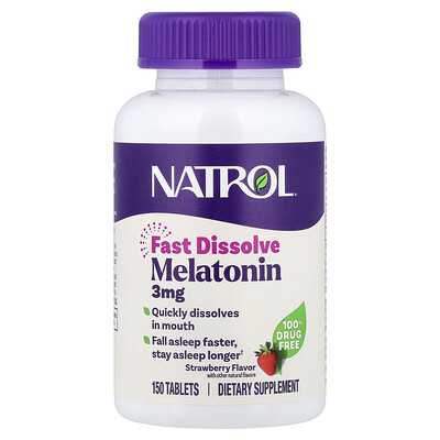 Natrol Melatonin Fast Dissolve Strawberry 3 mg 150 Tablets