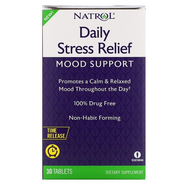 Natrol‏, Daily Stress Relief, Time Release, 30 Tablets