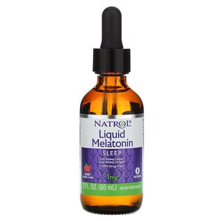 Natrol, Liquid Melatonin, Sleep, Berry Natural Flavor, 1 mg, 2 fl oz (60 ml)