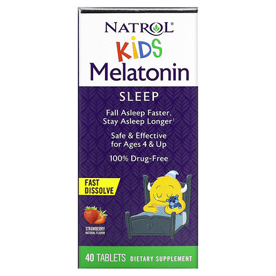 

Natrol Kids Melatonin Ages 4 & Up Strawberry 40 Tablets