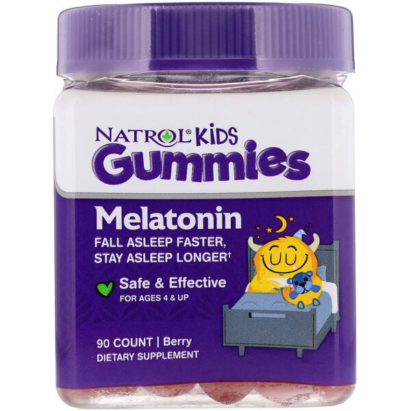 Natrol‏, Kids, Melatonin, Ages 4 & Up, Berry, 90 Gummies